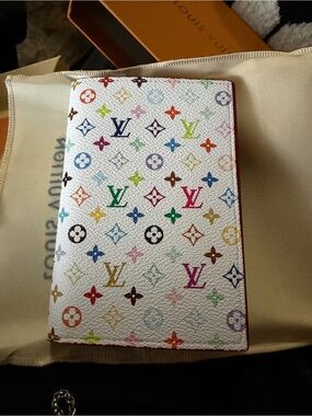 Louis Vuitton White Multicolor Monogram murakami passport holder